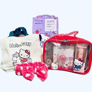 Hello Kitty Gift Bundle: Necklace Bag Charm Cosmetic Set Tote Bag